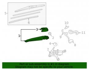 Rear wiper arm Lexus NX200t NX300 NX300h 15-21