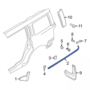 Rear window molding center right Ford Flex 09-19 chrome