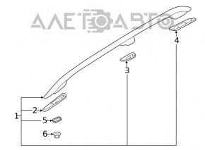 Roof rail right Subaru Forester 19-21 SK, black