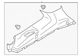 Subaru Forester 14-18 SJ lower left rear pillar trim, gray