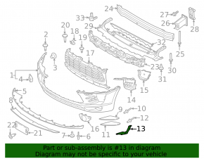 Front bumper grille trim, side left, Porsche Macan 15-18 structure