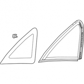 Window blind glass rear right Ford Focus mk3 11-18 5d with molding matte, tinted