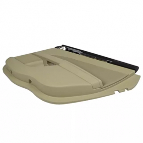Door trim card rear right Ford Fusion mk5 13-16 beige with beige insert cloth, armrest leather, molding gray structure, tear on leather