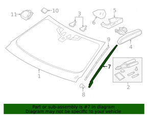 Left windshield molding for Jaguar XE 17-20