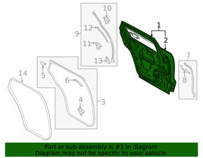Mazda CX-9 16-23 rear right door assembly