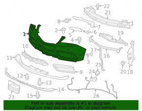 Bare front bumper Acura MDX 14-16 prerest