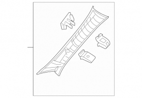 Mercedes CLA 14-19 black right upper front pillar trim