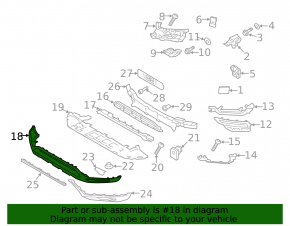Front Bumper Lip Volvo XC90 16-19 Structure