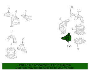 Engine mount left automatic transmission Acura MDX 16-20 rest