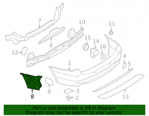 Rear bumper mount right BMW 3 F30 12-18