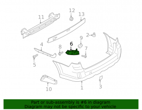 Rear bumper mount left Subaru Outback 10-14