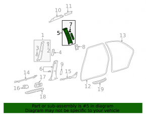 Center pillar trim upper belt left Lexus IS200 IS300 99-05