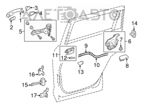 Rear left door limiter for Toyota Highlander 14-19
