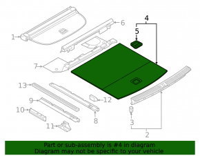 Trunk floor central Audi Q5 80A 18-20 black