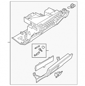 Audi Q3 83A 19-25 black glove compartment