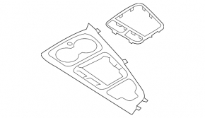 Center console trim with cup holders Audi A5 F5 17- black