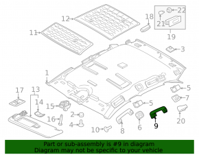 Ceiling handle rear left Porsche Macan 15 - brown
