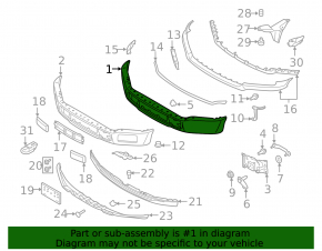 Front bumper bare Ford F-150 18-20