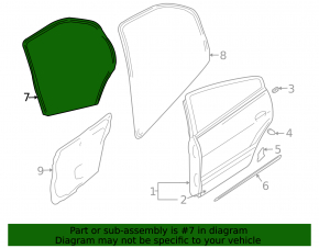 Mitsubishi Galant 04-12 rear left door seal