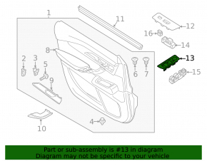 Front left window lift control trim Mazda CX-9 16 - black, gloss, scratches
