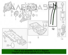 Oil dipstick Mercedes CLA 250 14-19 2.0T with tube