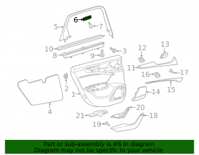 Audi A6 C8 19-25 black rear left door curtain hook