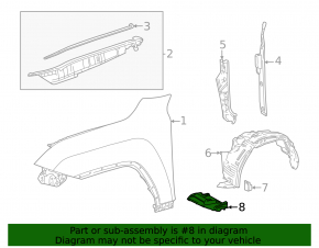 Front right lower fender liner for Lexus LX600 22-24