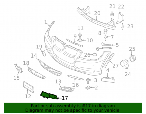 PTF bracket right BMW 3 E90 E92 07-12 Sedan, wagon, 2009-12. with aero pkg, with brake air duct, 2009-12 without M3. with aero pkg with brake air duct