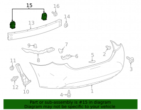 Right rear bumper reinforcement fang for Toyota Corolla 14-19
