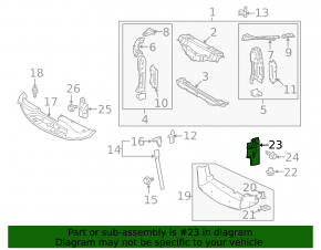 Left radiator deflector for Lexus IS250 IS300 IS350 06-13