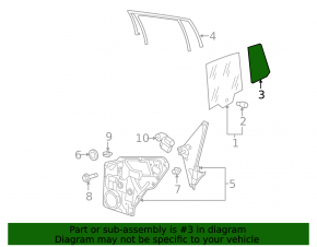 Door glass triangle rear left VW Tiguan 09-17 broken fastener