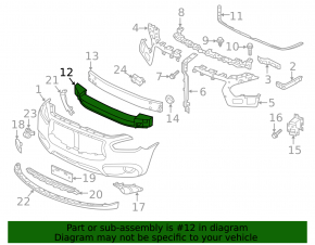 Front bumper absorber Infiniti JX35 QX60 13-15 prerest, dented, torn