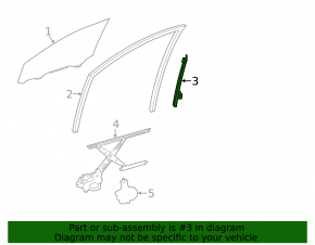Front left door glass guide for Toyota Rav4 13-18