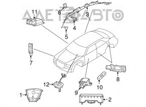 Airbag airbag side curtain right Dodge Challenger 15-19 rest