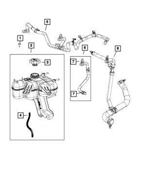 Dodge Durango 16-26 Coolant Expansion Tank