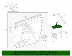 Black front left window control trim for Toyota Rav4 16-18