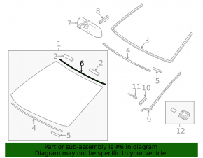 Upper windshield seal for Lexus IS 14-25