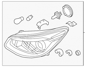 Headlight front left naked Kia Soul 14-19 halogen