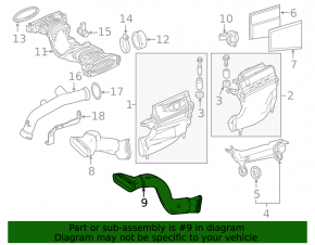 Air duct from the air intake left Mercedes W166 ML 12-16 3.0d