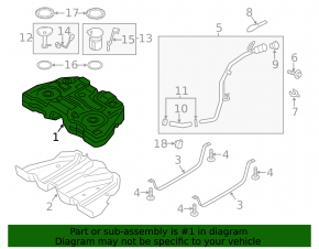 Lincoln MKZ 13-16 AWD Fuel Tank