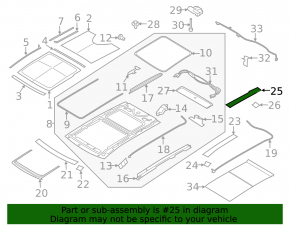 Roof trim rear right Ford Edge 19 - for panorama, scratch