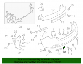 Rear bumper tow hook plug left Mazda 6 13-17