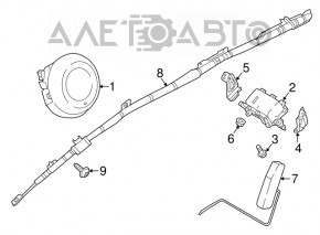 Airbag in the steering wheel driver Mazda CX-5 17 - black, chrome is used, rusty pyropatron