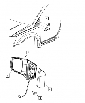 Side mirror left Dodge Grand Caravan 11-20
