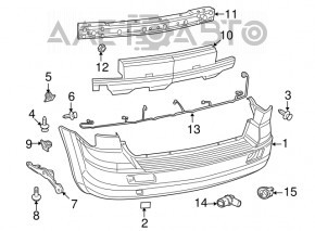Bare rear bumper for Dodge Journey 11-13 SXT