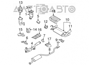 Nissan Murano z50 03-07 exhaust pipe with catalytic converter