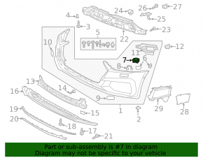 Left headlight washer cap for Audi S7 19-25 S-line