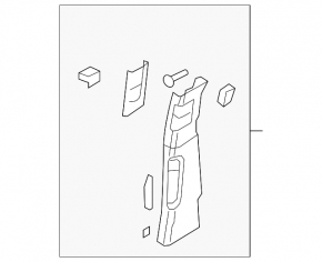 Right center pillar trim, belt, Audi Q7 4L 10-15, black with gray, scratches, needs dry cleaning, bulging cover of the plug