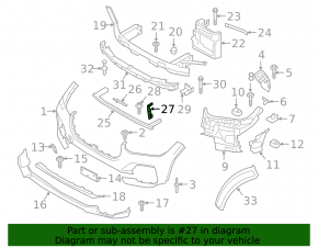 Bracket lower reinforcement front bumper left BMW X7 G07 19-