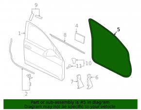 Door seal front left VW Golf 15-21
